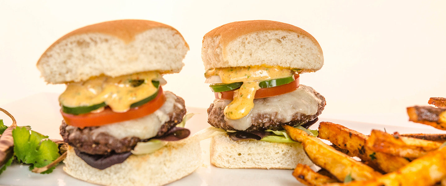 Southwestern Sliders w/ Oven Fries & Chipotle Aioli