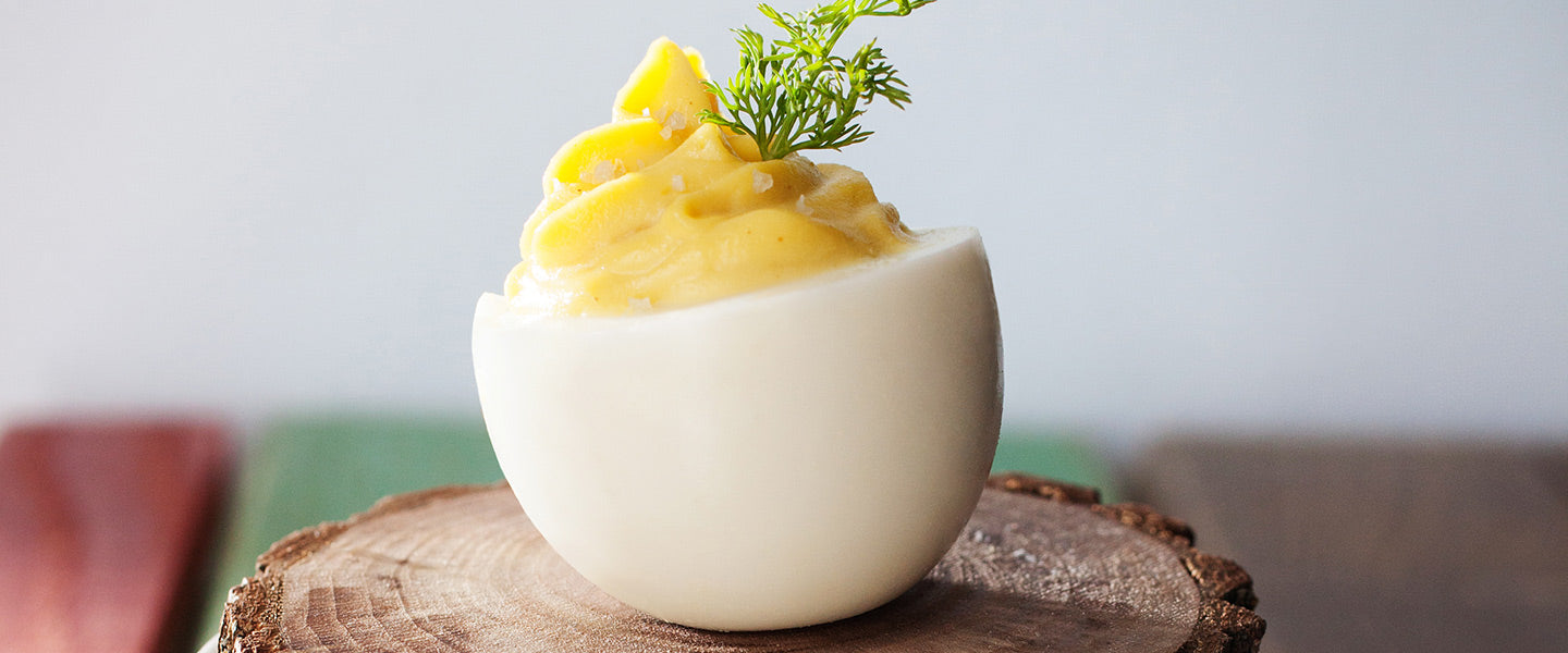 Creamy Garlic Dijon Deviled Eggs