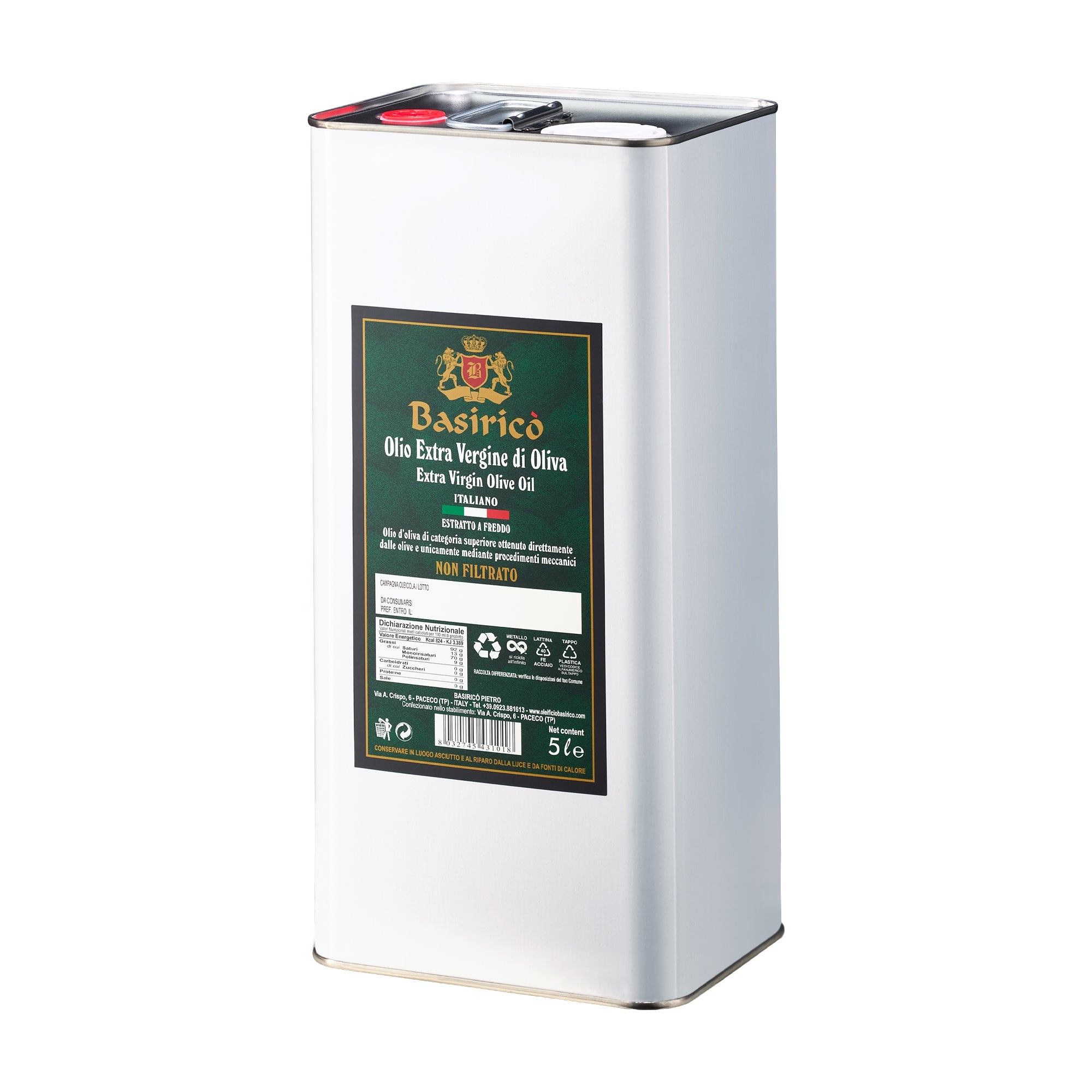 Basirico Unfiltered 5L Tin