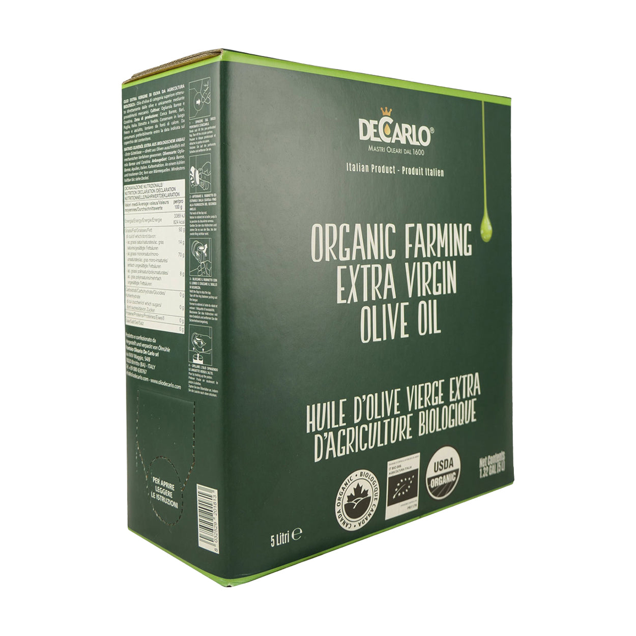 De Carlo Il Biologico 5L Bag-in-Box