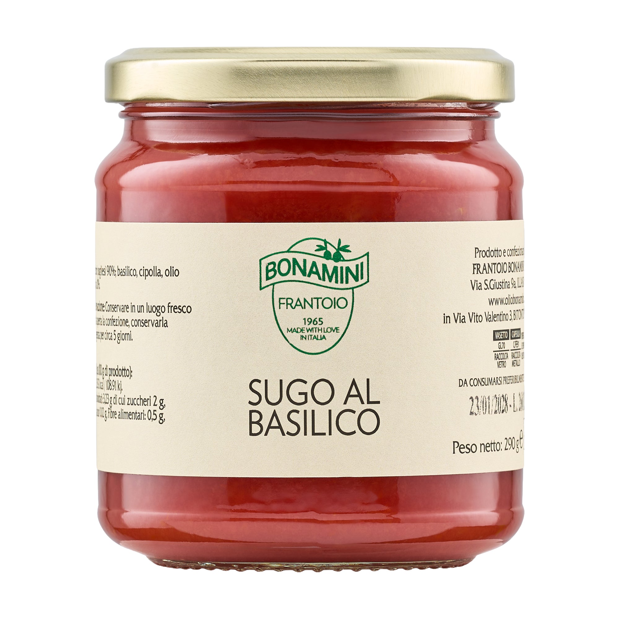 Frantoio Bonamini Tomato Sauce with Basil